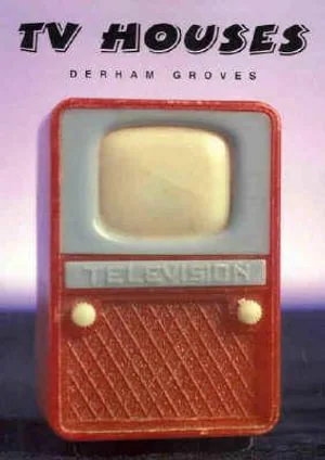 The cover of TV Houses: a red toy television set with a grey screen and cream knobs on a lilac ground, the title in heavy italic capitals.